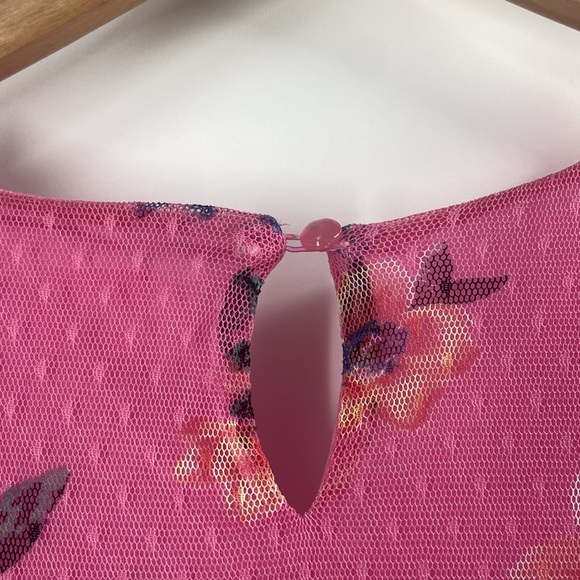 Justice pink flouncy multi print floral tiered feminine flirty dress - Picture 12 of 15